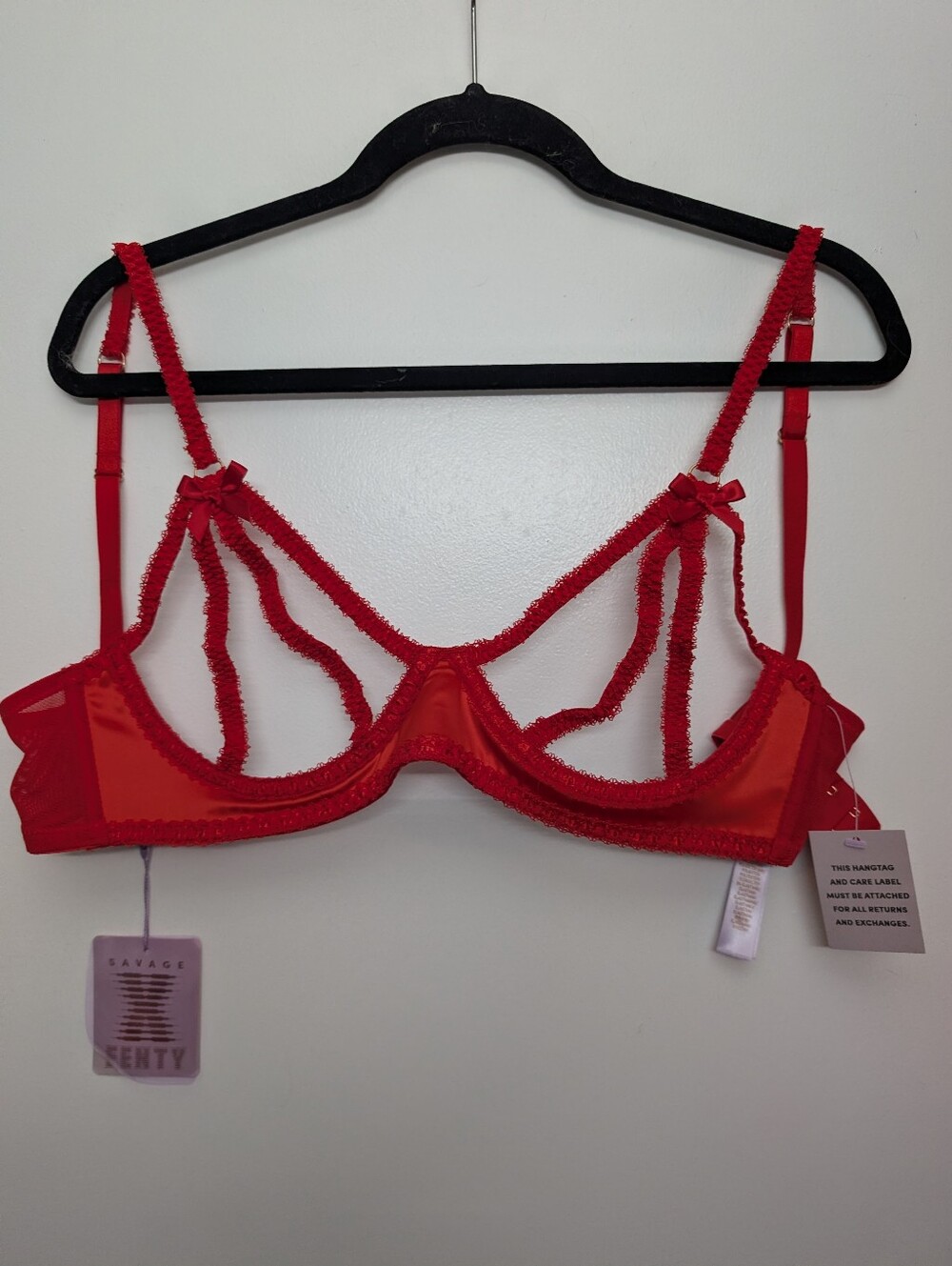 Savage X Fenty Red Open Cup Bra